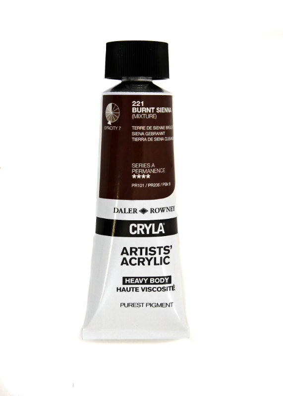 Cryla Acrylic 75ml Burnt Sienna, Acrylic Paints