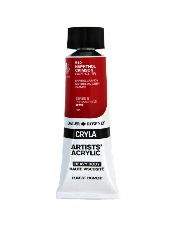 Cryla Acrylic 75ml Napthol Crimson, Acrylic Paints