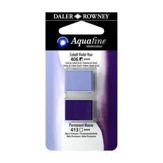 Daler Rowney Aquafine Half Pan Cobalt Violet Hue And Permanent Mauve Set 9