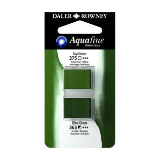 Aquafine Half Pan Sap Green & Olive Green Set 16