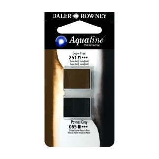 Aquafine Half Pan Sepia & Paynes Grey Set 21