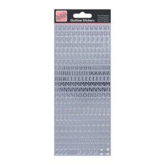 Small Uppercase Letters Silver Stickers
