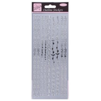 Floral Borders Silver Stickers