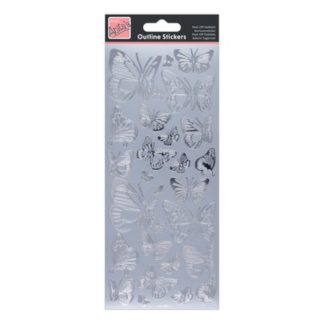 Butterfly Silver Stickers