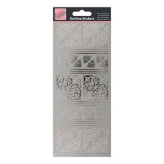 Celtic Heart Corners Silver Stickers