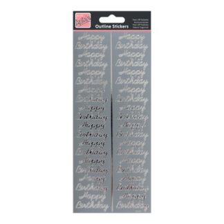 Birthday Repeated Silver Stickers