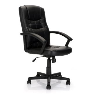 Darwin High Back Leather Effect Chair Black