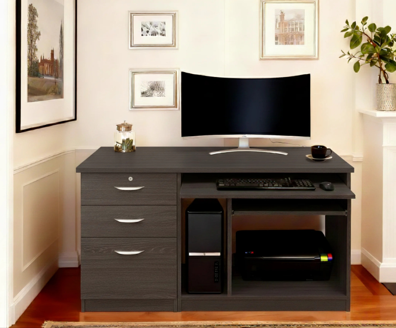 Computer Work Station With 3 Drawer Filing Cabinet - Image 3