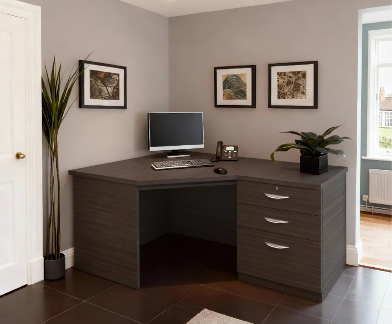 Corner Desk With 3 Drawer Filing Cabinet - Image 4