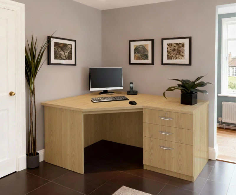 Corner Desk With 3 Drawer Filing Cabinet - Image 2