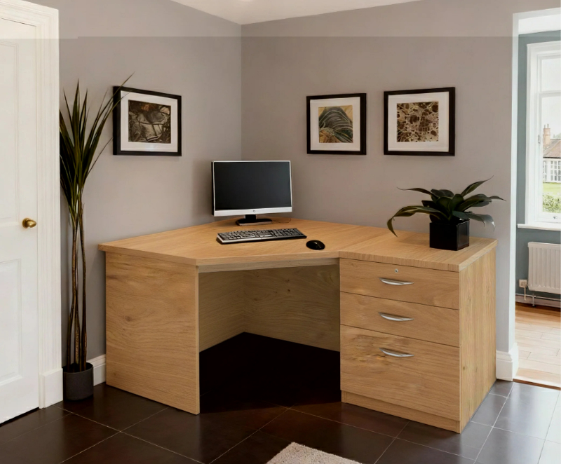 Corner Desk With 3 Drawer Filing Cabinet