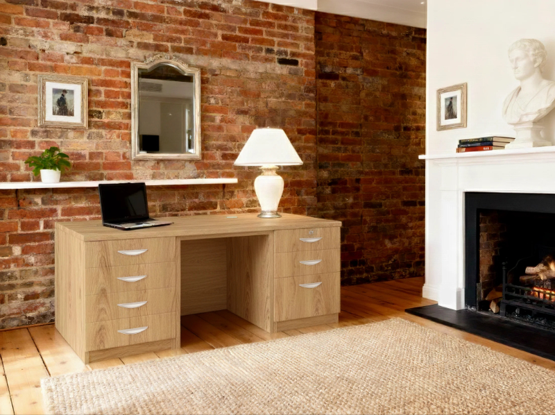Desk With Two Drawer Units