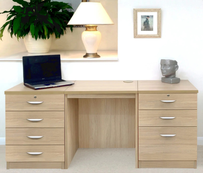 Desk With Two Drawer Units - Image 5
