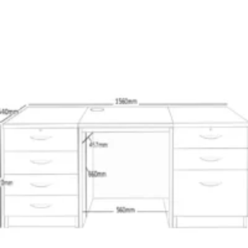 Desk With Two Drawer Units - Image 2