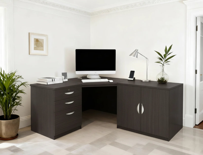 Corner Desk With Cupboard & Drawer Unit - Image 5
