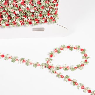 12mm Red Flower Trim