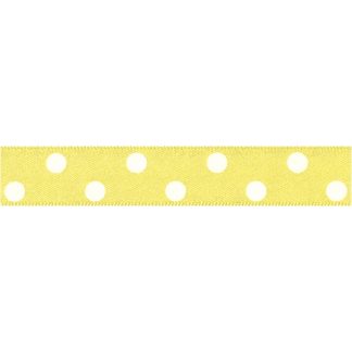 10mm Yellow Polka Dot Ribbon