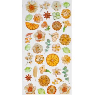 Habico Signature Flower Stickers Orange And Green